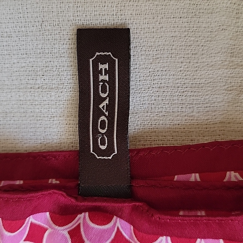 Coach Pink Patterned Scarf - Picture 2 of 7